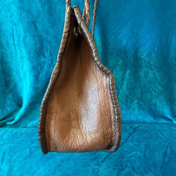Southwestern Handmade Leather Shoulder Bag by Four Winds West - Conchos Pockets - Picture 6 of 12